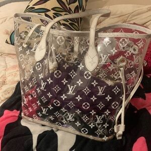 Louis Vuitton Clear Tote with White Monogram